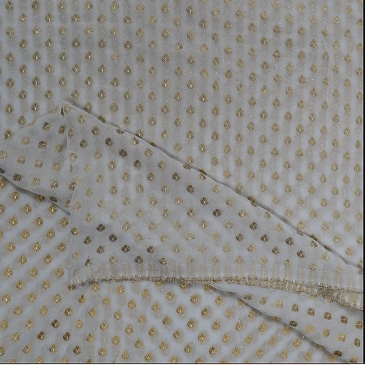 Dyeable Georgette Jacquard Booti fabric