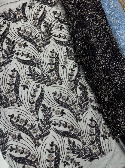 Black color Hand work with multi colors Crystal