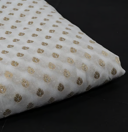 Dyeable Georgette Jacquard Booti fabric