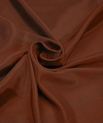 Coffee Plain Dyed Natural Crepe Fabric