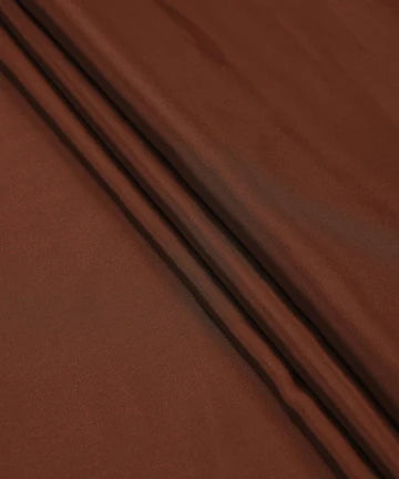 Coffee Plain Dyed Natural Crepe Fabric