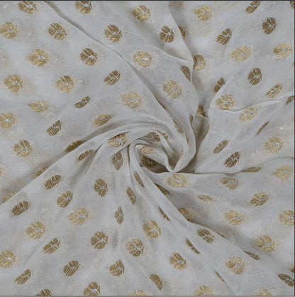 Dyeable Georgette Jacquard Booti fabric