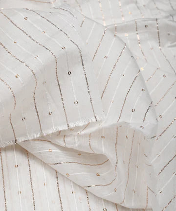 Chanderi Cotton Dyeable Fabric with Sequins