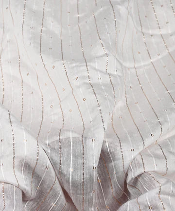 Chanderi Cotton Dyeable Fabric with Sequins