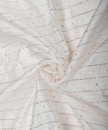 Chanderi Cotton Dyeable Fabric with Sequins