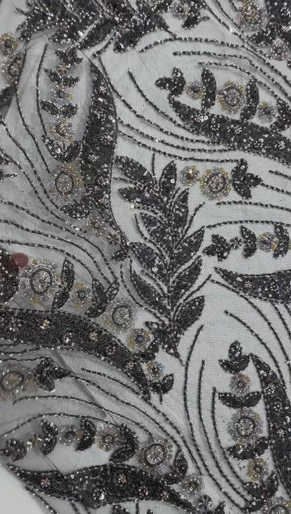 Black color Hand work with multi colors Crystal